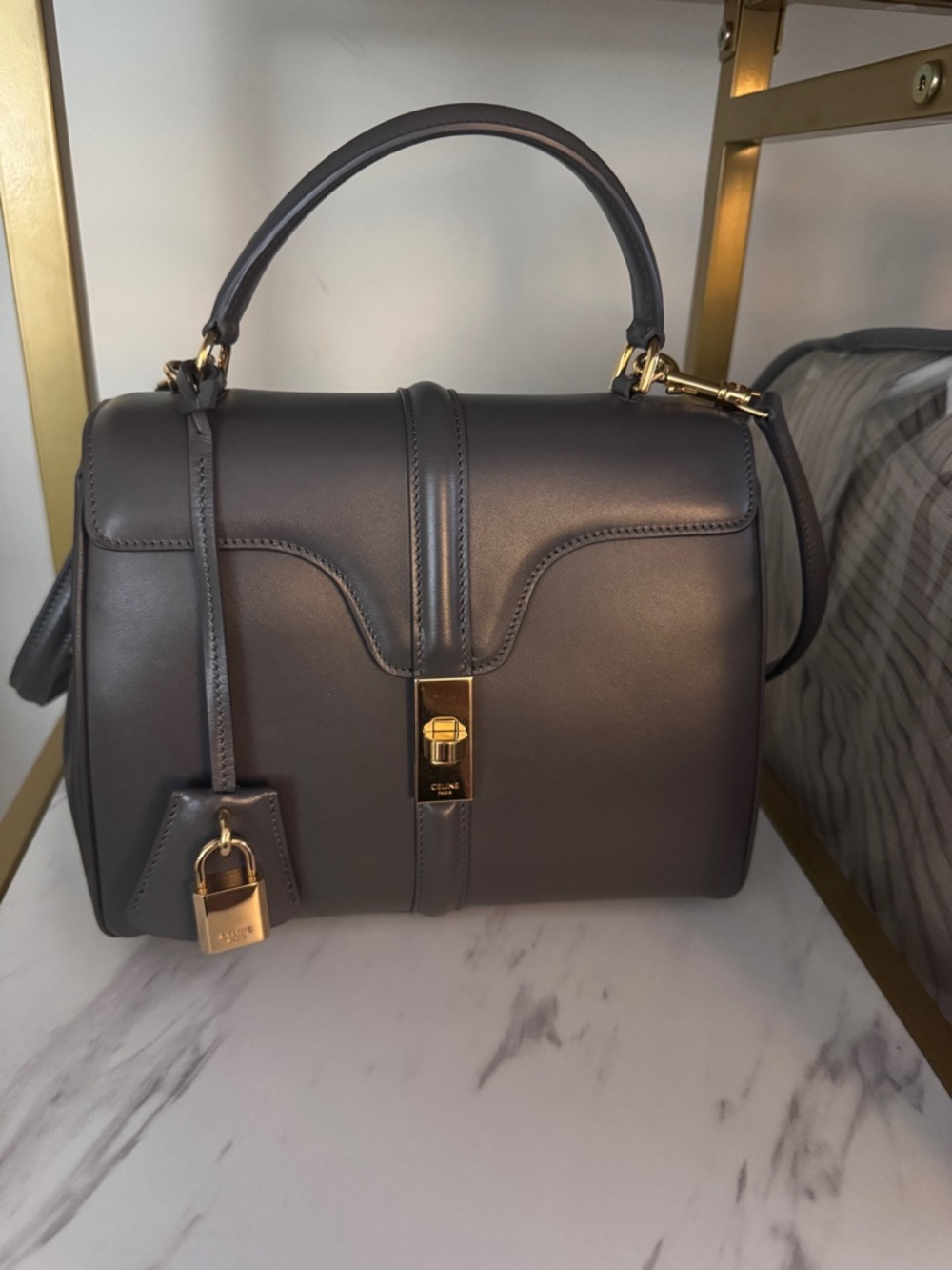 Celine 16 Calfskin Leather in Grey